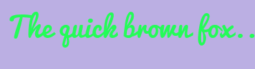 Image with Font Color 24FC58 and Background Color BBAFE3